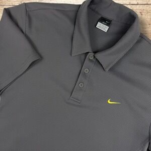 NIKE Dri-FIT Short Sleeve Athletic Golf Polo Shirt Size XXL Gray